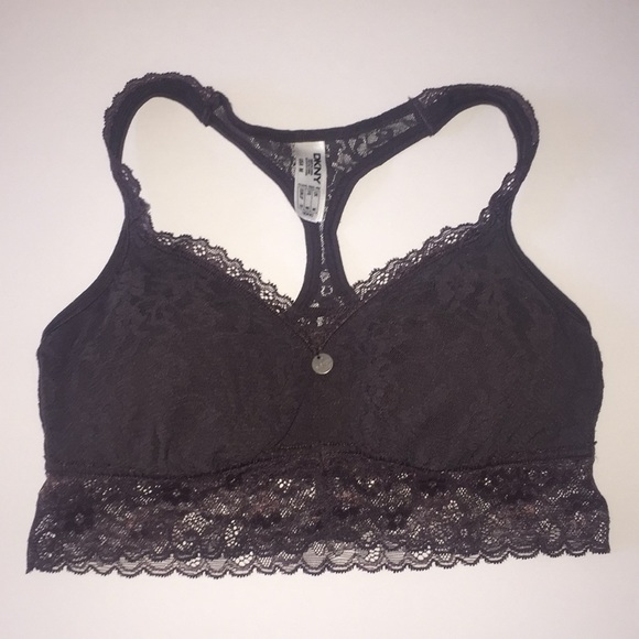 Padded Racerback DKNY Bralette Sz M Brown - Picture 1 of 6